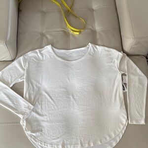Old Navy Classic White Long Sleeve Tee Go Dry Wicking fabric